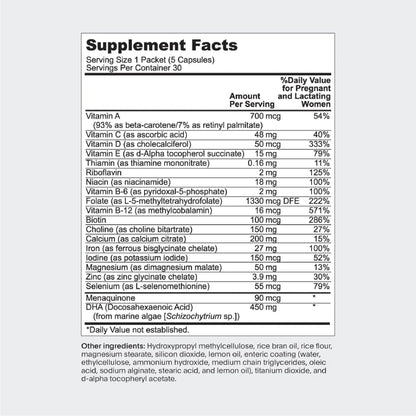 NATALIST Daily Prenatal Packs Daily Preconception & Pregnancy Formula Women's NATALIST