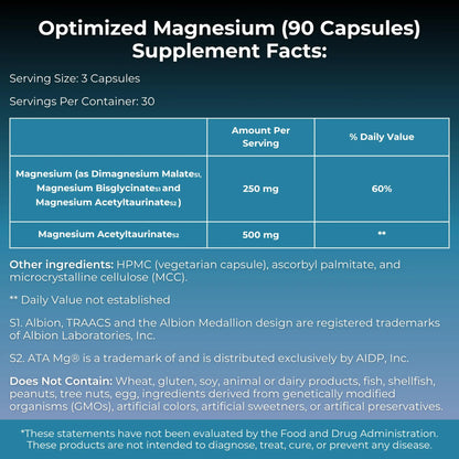 MYOXCIENCE Optimized Magnesium Glycinate + Magnesium Taurate (as ATAmag®) for High Brain Bioavailability to Support Stress Relief and Sleep | 30 Servings MYOXCIENCE buy supplements Au