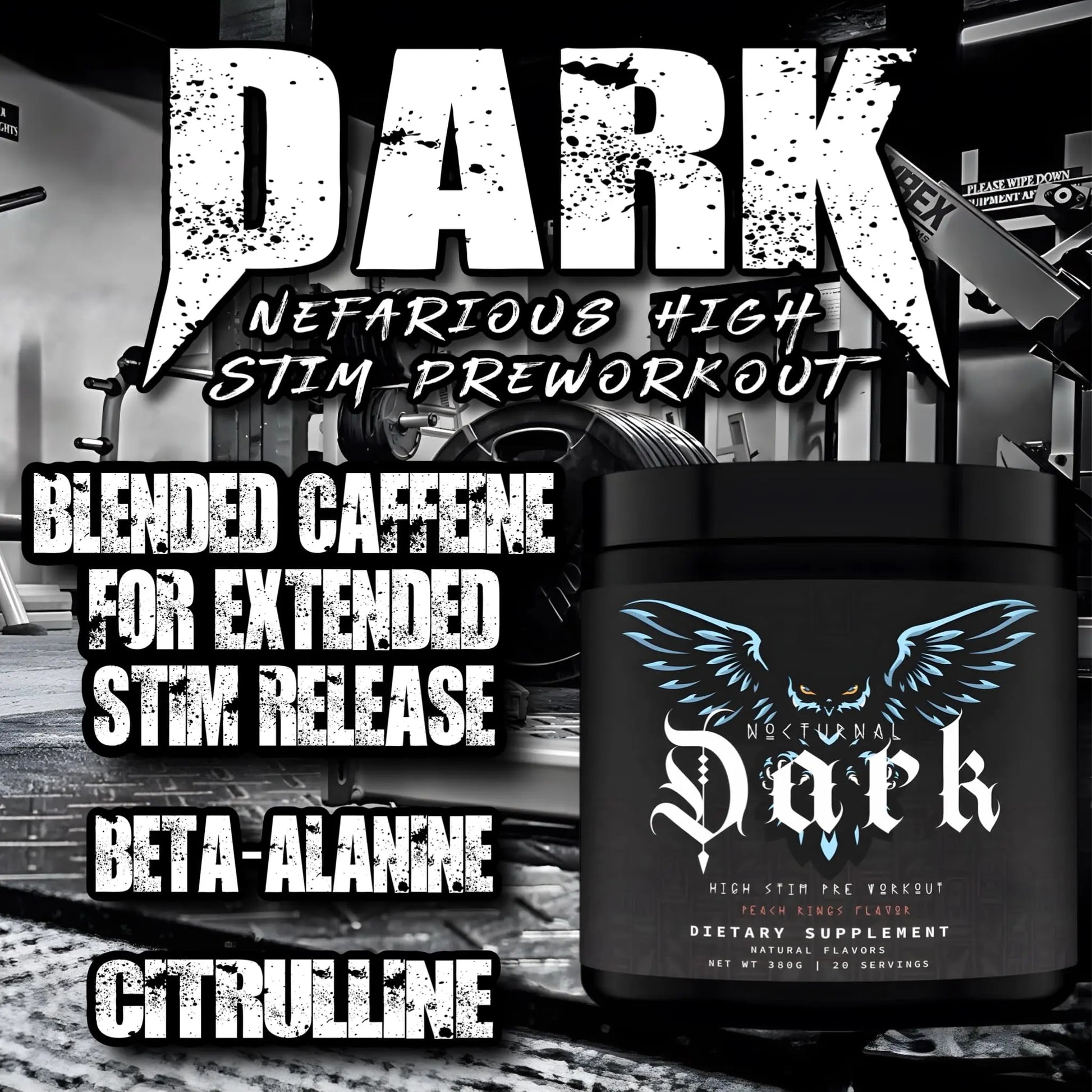 Nocturnal Labz Dark High Stim Pre Workout Powder | Potent Pre-workout Formula for Men Nocturnal