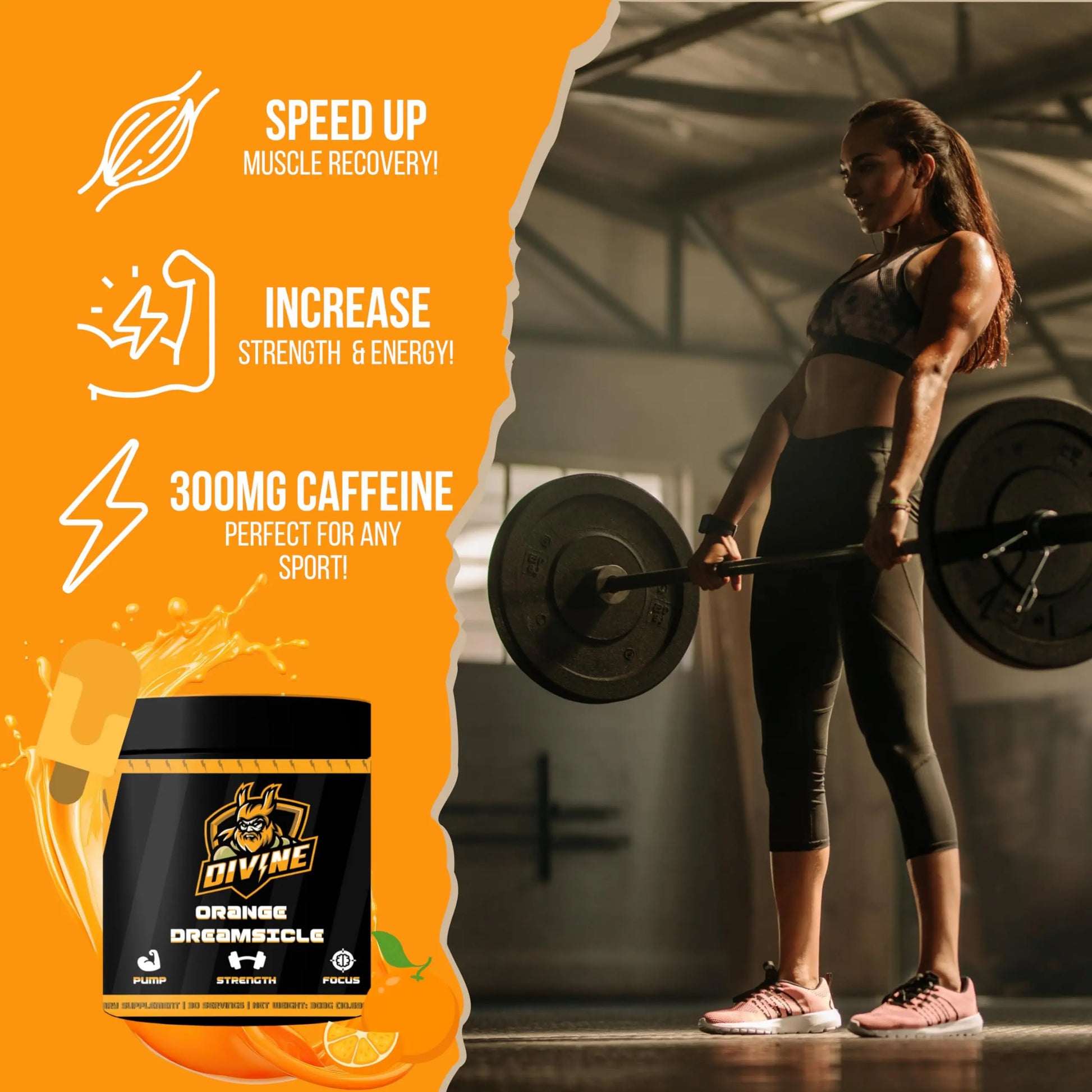 Orange Dreamsicle Pre Workout | The Best Tasting Pre Workout | Intense Increased Endurance Beta Bears