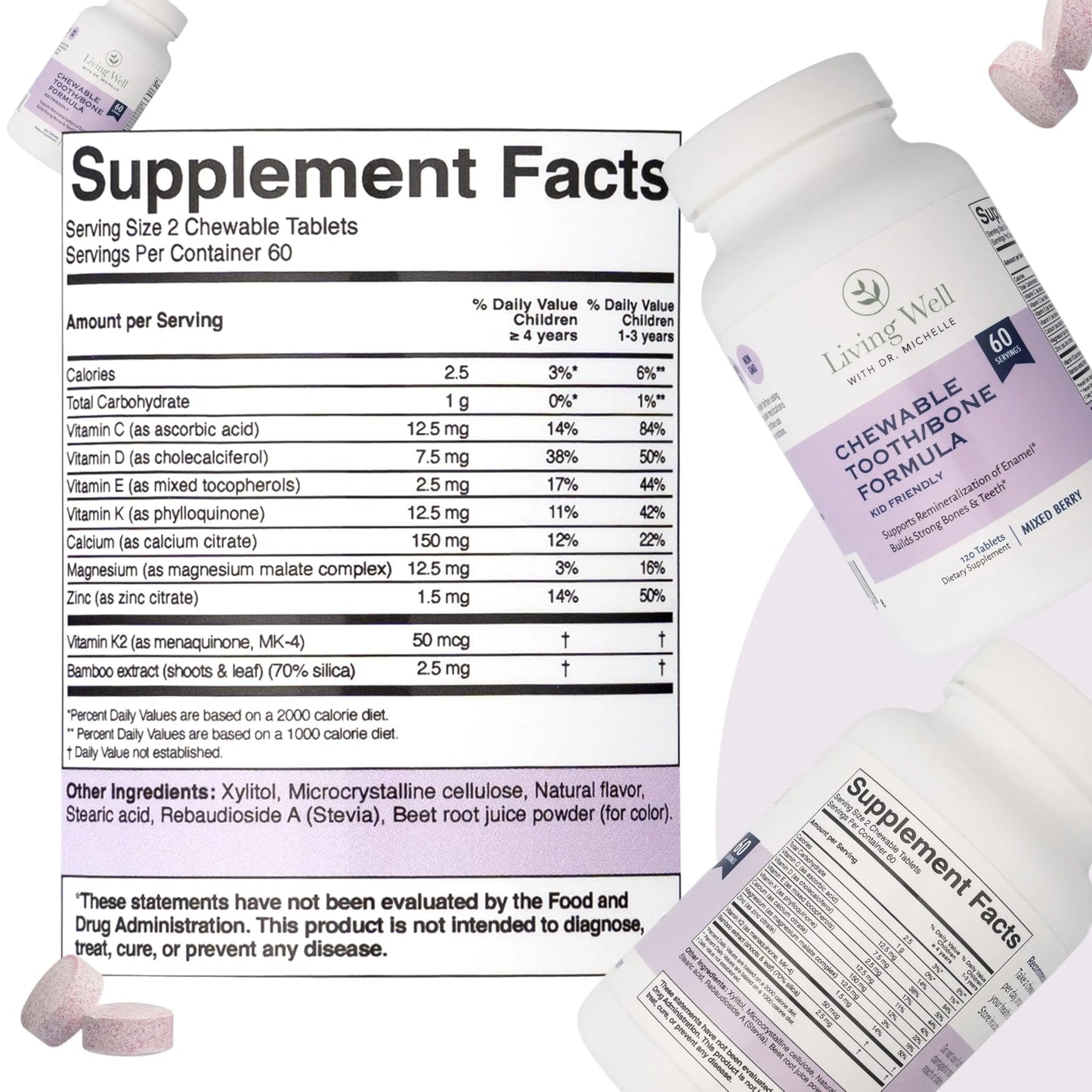 Kids Tooth & Bone Support Bundle | Chewable Calcium + D3 K2 & Liquid Vitamin D Supplement | Dentist-Developed | Strong Teeth, Enamel & Bone Health for Kids | Fluoride-Free, Non-GMO, Gluten-Free Living Well with Dr. Michelle buy supplements Au