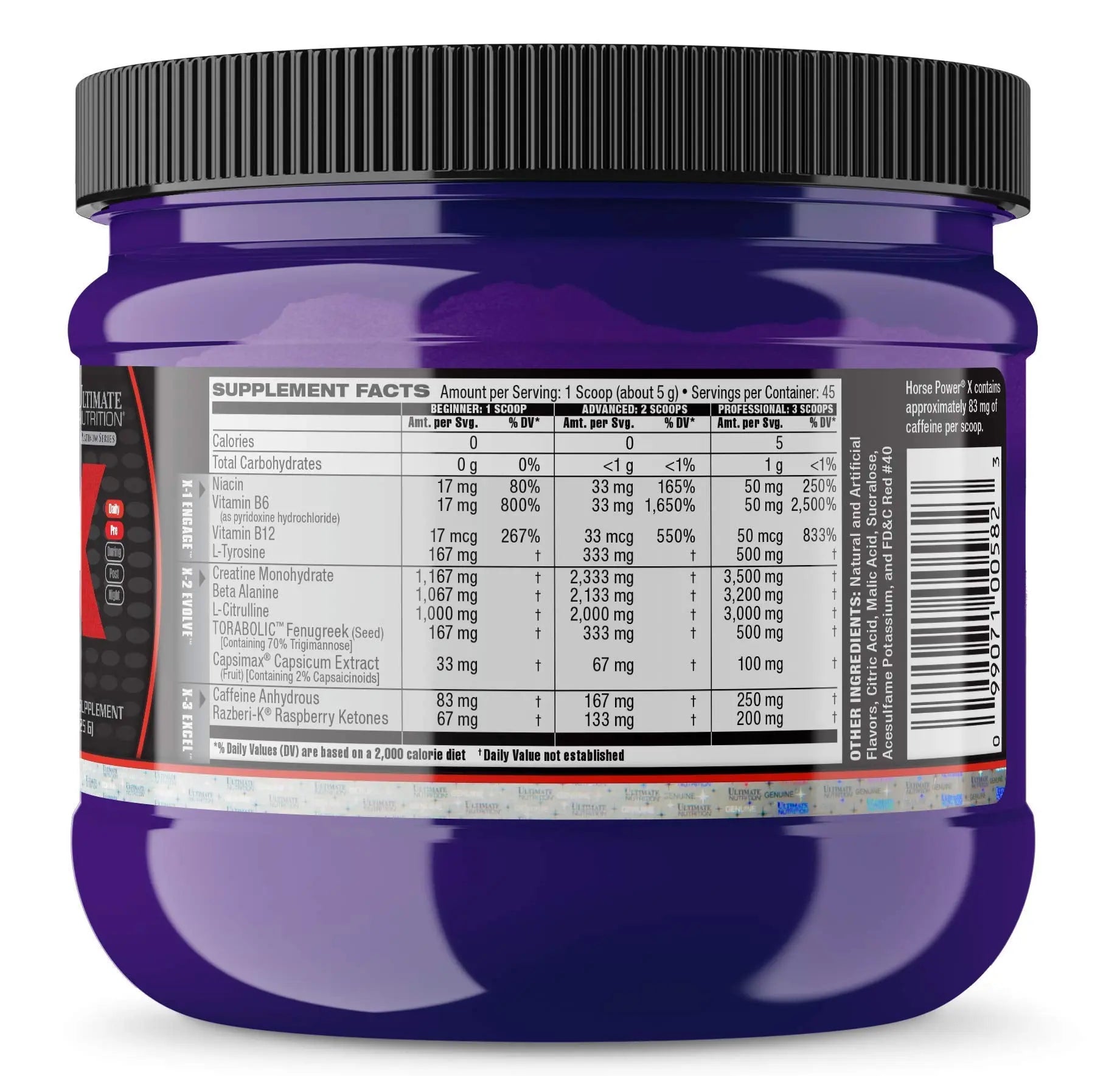 Ultimate Nutrition Horse Power X, Concentrated Pre Workout Supplement, Creatine Ultimate Nutrition