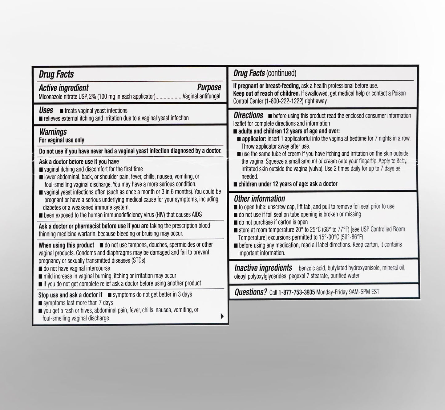 h2 pharma Miconazole 7 - Miconazole Nitrate Vaginal Cream, USP 2%, 1.59 oz Tube h2 pharmaBuy Supplements Australia