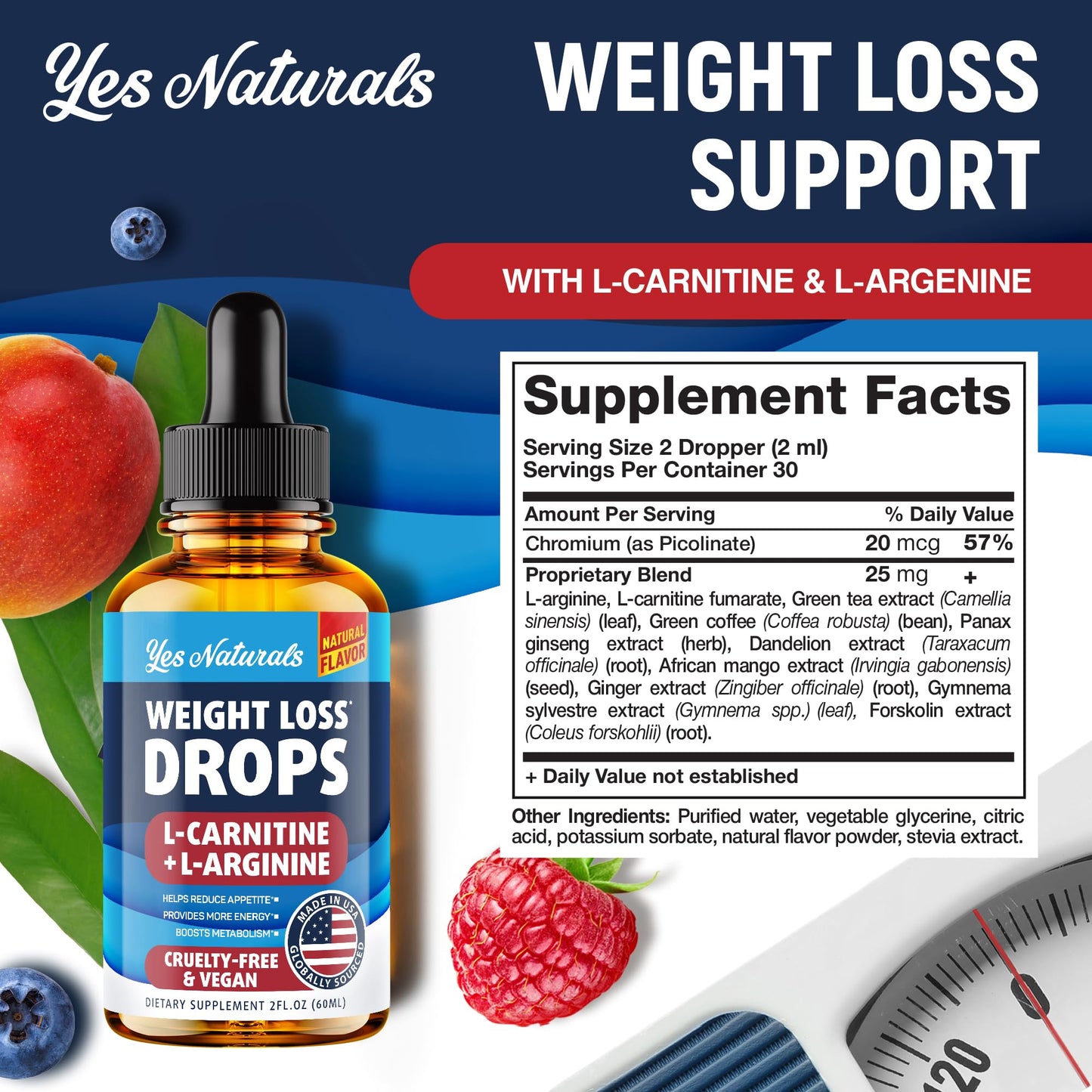 YES NATURALS! Weight Loss Drops - Natural Metabolism Booster & Appetite YES NATURALS!