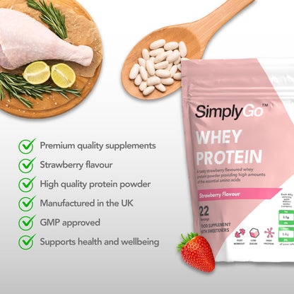 SimplyGo Whey Protein Powder | 900g | Simply Add 30g to Water, Juice or Shakes Simply Supplements