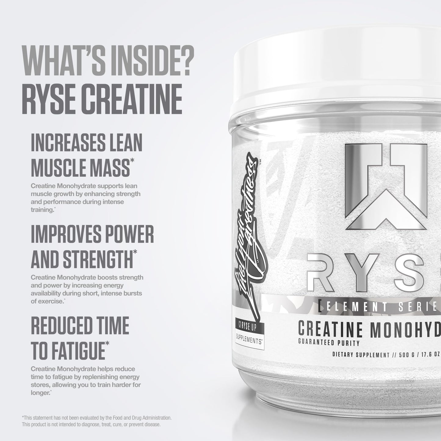 RYSE Creatine Monohydrate Powder - Unflavored - Supports Men & Women Lean Muscle Growth, Strength, Power, and Endurance - Helps Reduce Fatigue and Improve Workout Recovery - 100 Servings. RYSE Up SupplementsBuy Supplements Australia