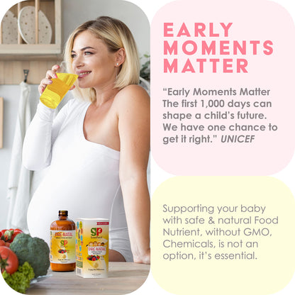 Liquid Prenatal Vitamins for Women - Iron, Natural Folic Acid, Folate, Vitamin D, E, B6 GreenPeach