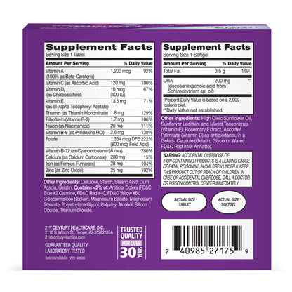 21st Century Prenatal with DHA, Tablets and Softgels, 120 Count 21st Century