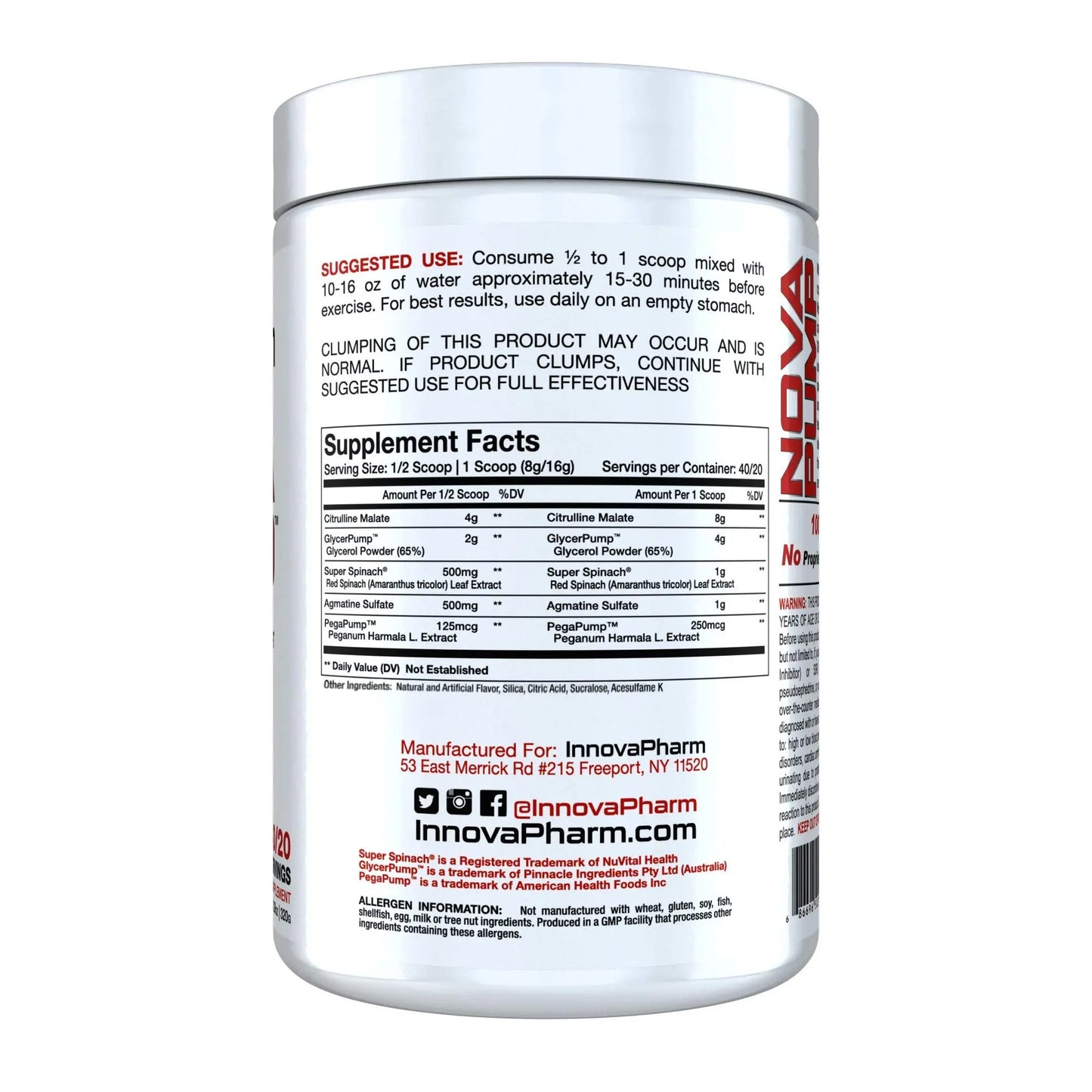 NOVAPUMP (Blueberry Lemonade) 11.29 ounces InnovaPharm