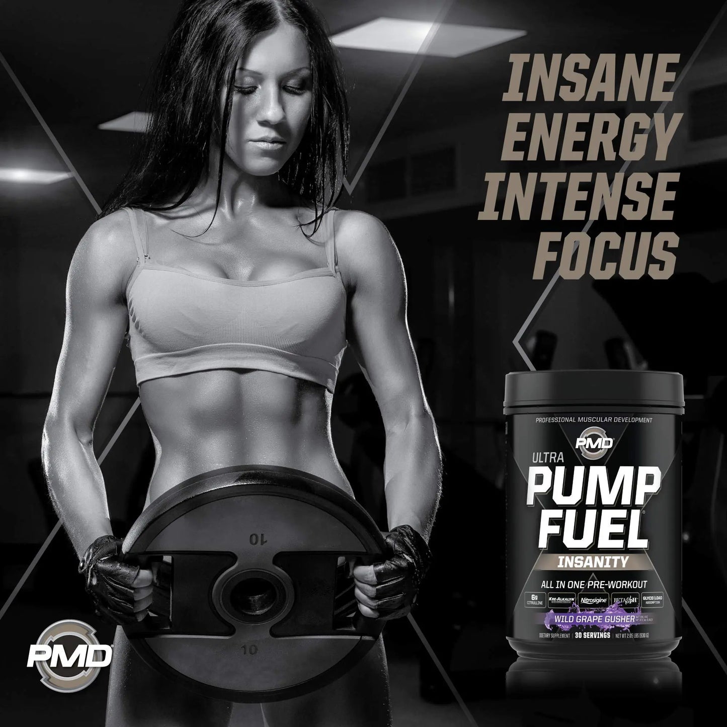 PMD Sports Ultra Pump Fuel Insanity - Pre Workout - Grape Gusher (30 Servings) PMD