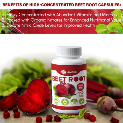 LaVitali 275 Beet Root Extract Capsules, 1000mg per Serving, High Concentrated Herbal LaVitali