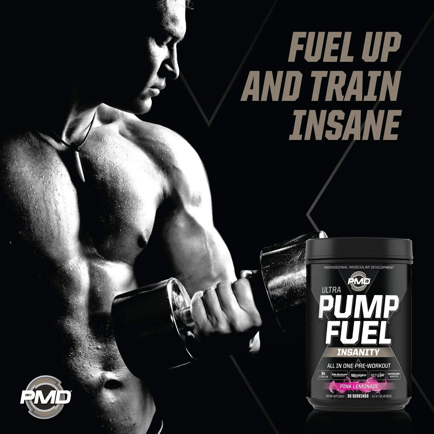 PMD Sports Ultra Pump Fuel Insanity - Pre Workout – Pink Lemonade (30 Servings) Sports PMD