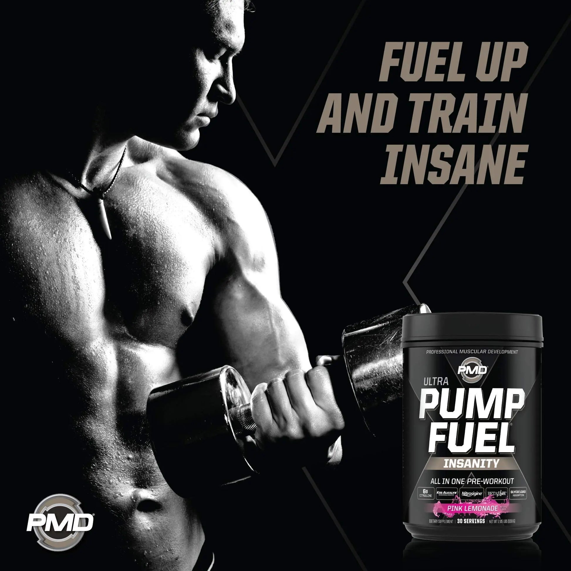 PMD Sports Ultra Pump Fuel Insanity - Pre Workout – Pink Lemonade (30 Servings) Sports PMD