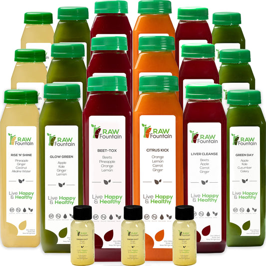 3 Day Juice Cleanse by Raw Fountain, All Natural Raw Detox Cleanse, Liquid Juice Diet Raw Fountain