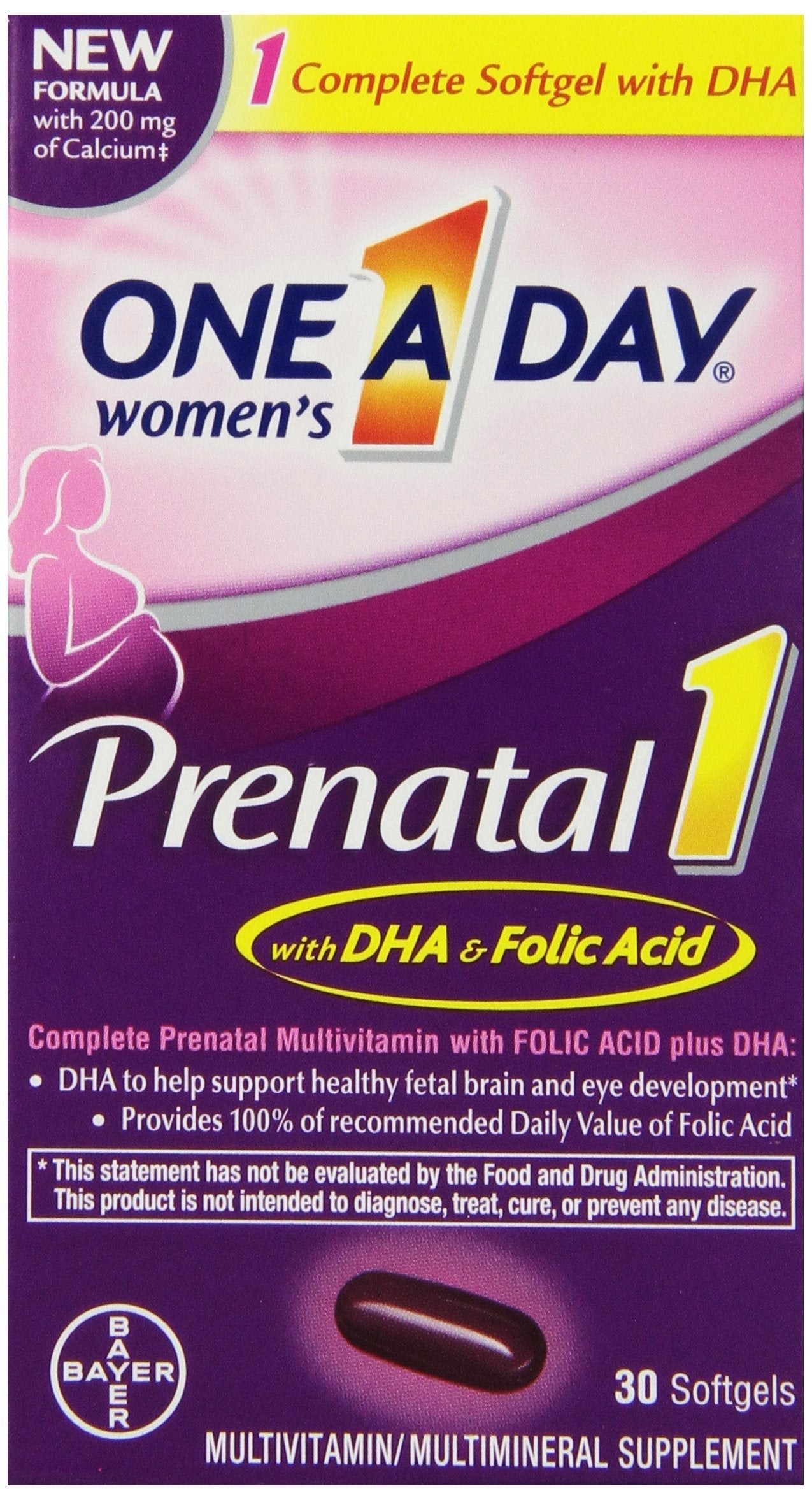 One A Day Women's Prenatal 1 Multivitamin, Supplement for Before, During, and Post Pregnancy ONE A DAY