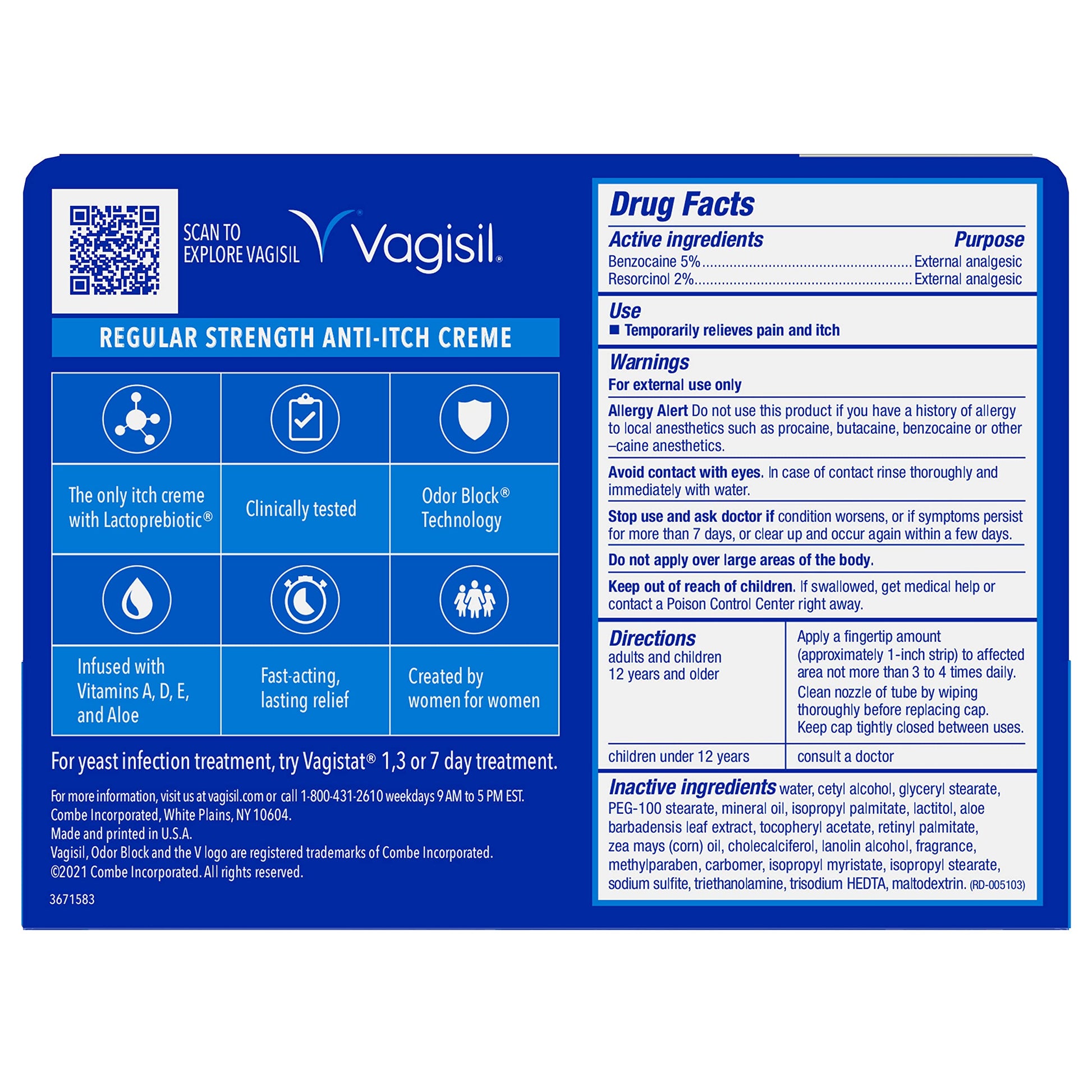 Vagisil Regular Strength Anti-Itch Feminine Cream for Women, Gynecologist Tested VagisilBuy Supplements Australia