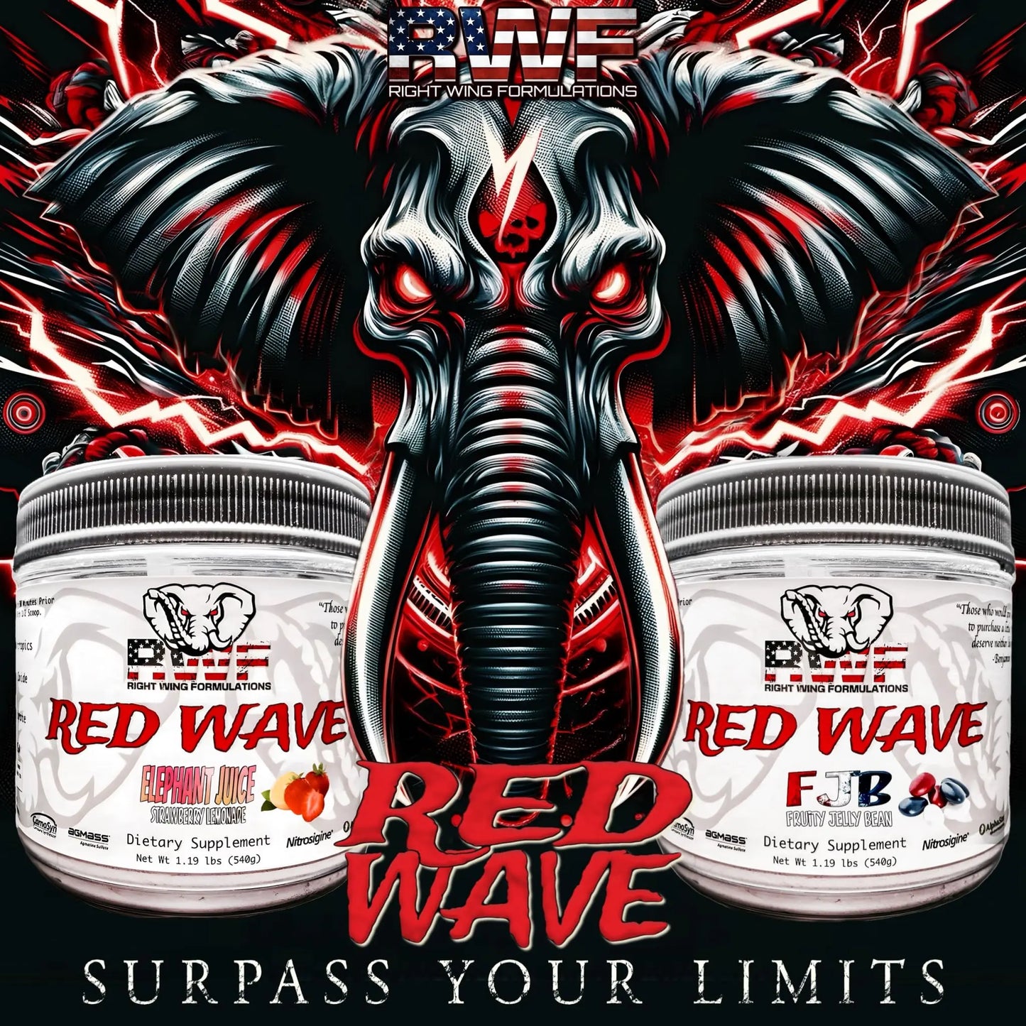 Red Wave Pre Workout Powder With Creatine, Perfect For Men And Women Right Wing Formulations