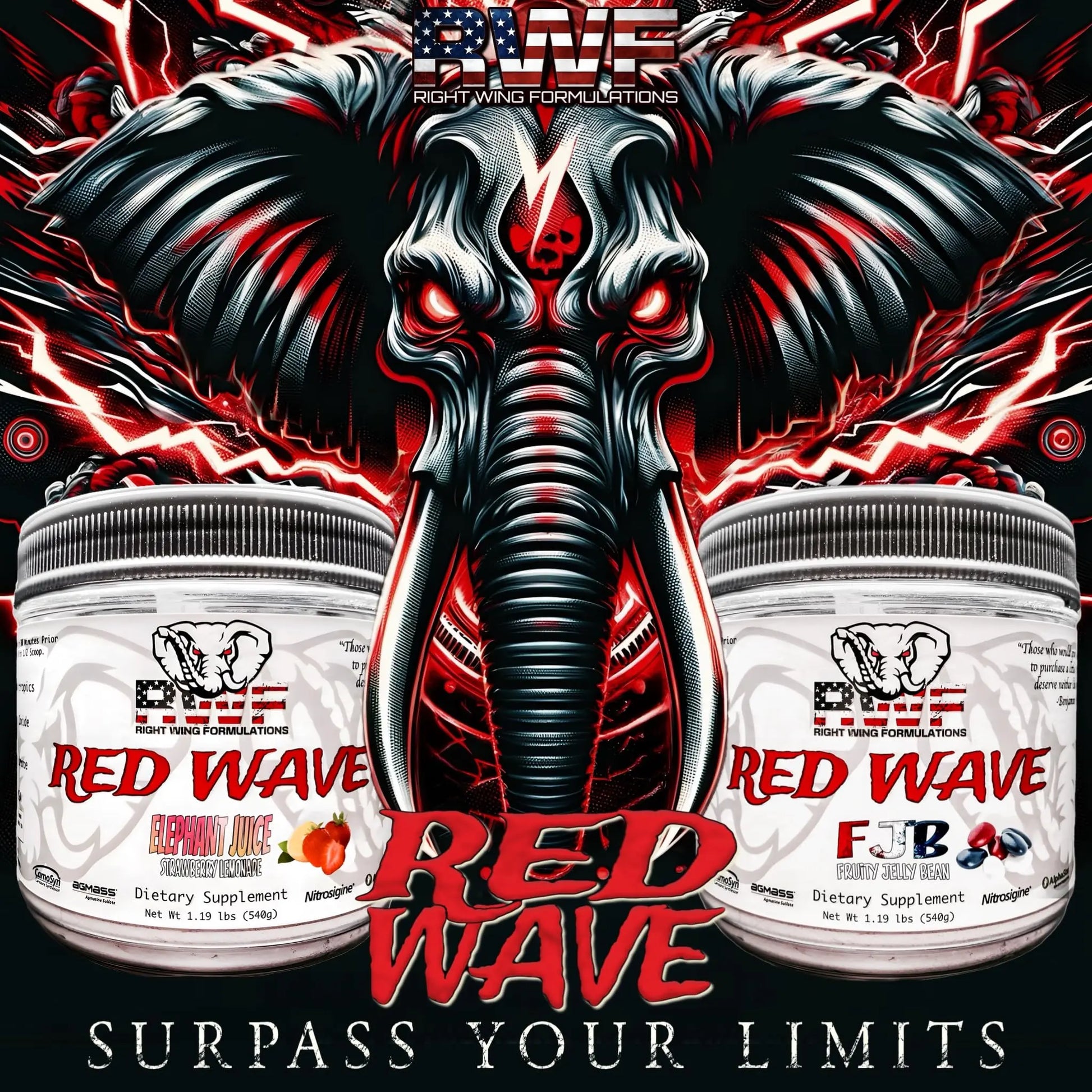 Red Wave Pre Workout Powder With Creatine, Perfect For Men And Women Right Wing Formulations