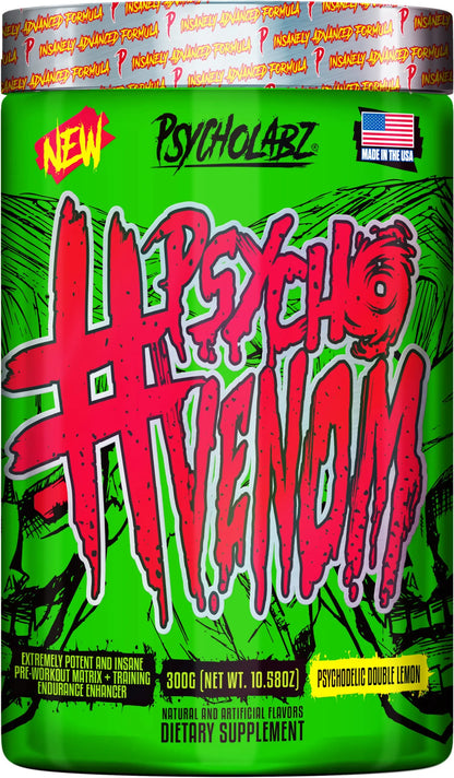 Psycholabz Pre Treino Psycho Venom 300g - Double Lemon Sabor Limão Psycholabz