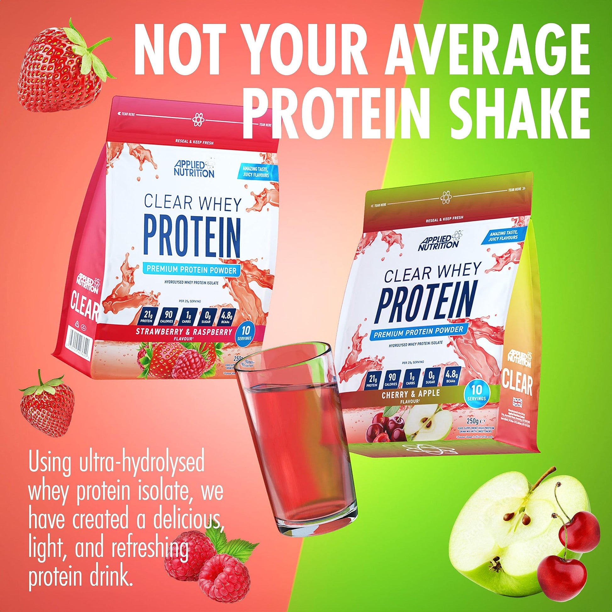 Applied Nutrition Clear Whey Isolate - Whey Protein Isolate, Refreshing High Protein Powder Applied Nutrition