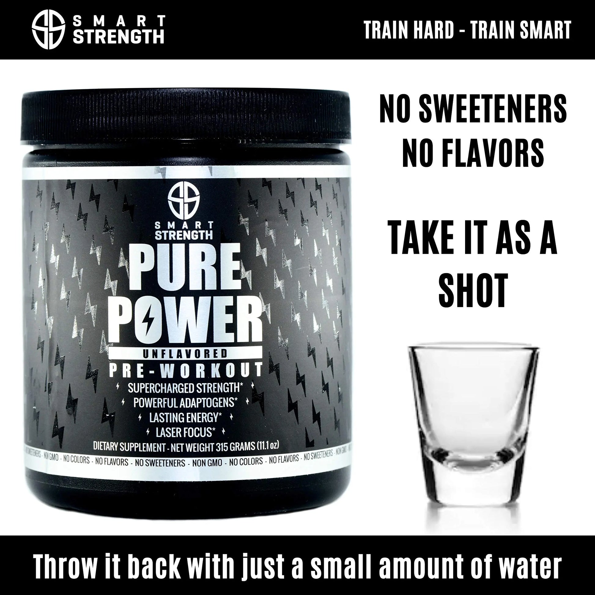 Pre Workout, Best All Natural PreWorkout Supplement. Pure Power, Healthy Pump, Clean SMART STRENGTH