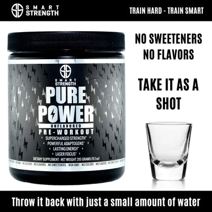 Pre Workout, Best All Natural PreWorkout Supplement. Pure Power, Healthy Pump, Clean SMART STRENGTH
