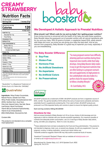 Baby Booster Prenatal Vitamin Supplement Shakes, Kona Mocha and Strawberry Baby Booster