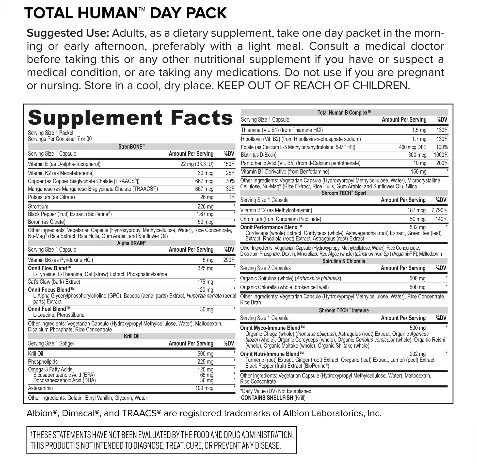 ONNIT Total Human Day and Night Vitamin Packs for Men and Women,Capsule, 30-Day ONNITBuy Supplements Australia