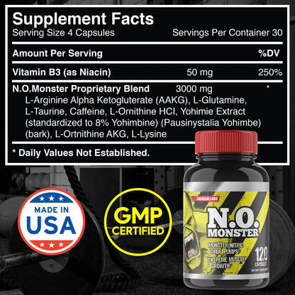 Colossal Labs Nitric Oxide Booster with L-Arginine, Extreme Pumps to Build Strength Goliath Labs