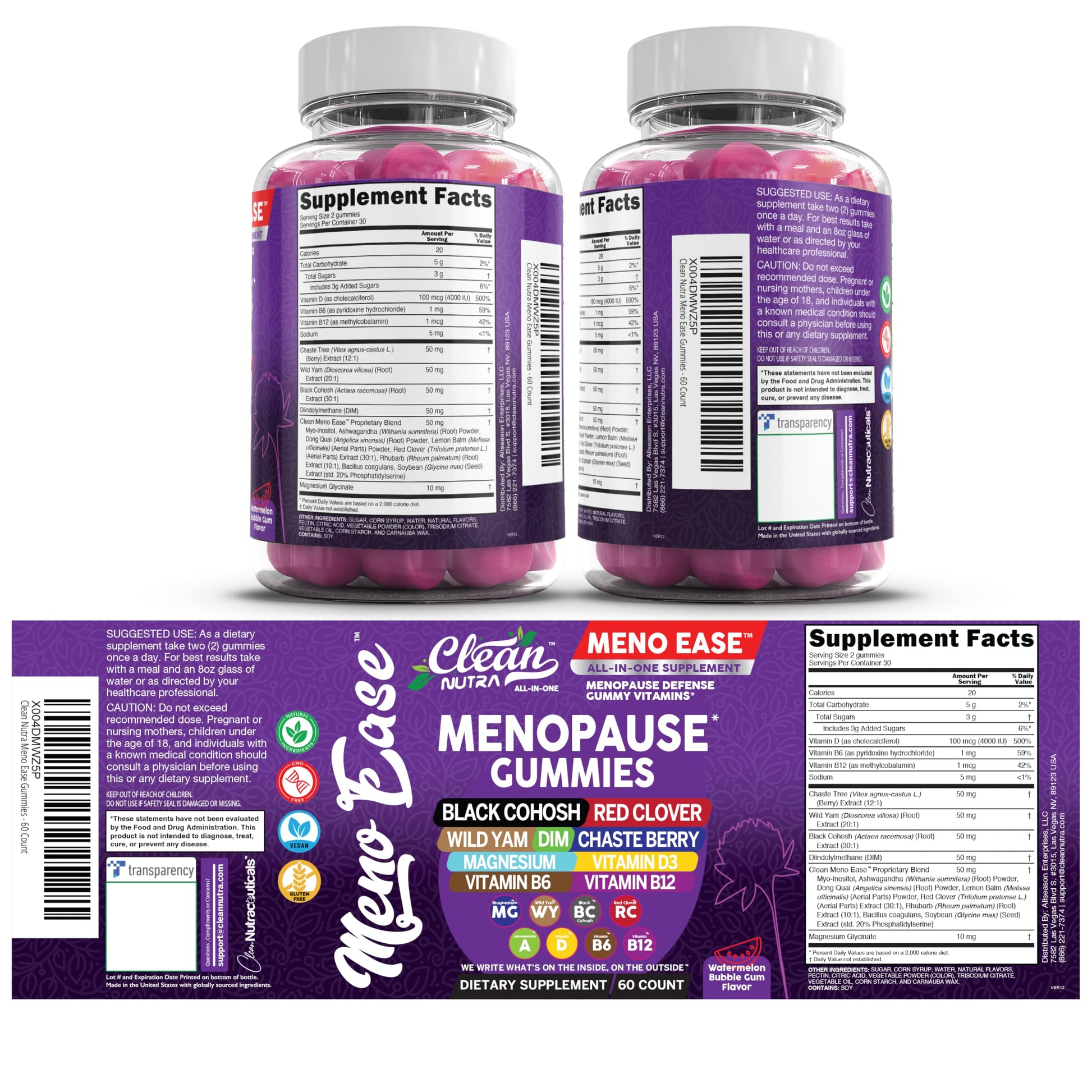 Menopause Supplement for Women Gummies with Black Cohosh, Wild Yam, DIM, Magnesium, Red Clover Chasteberry for Hormone Balance Relief Night Sweats Mood Plus Bergamot, Vitamin D3, Vitamin B6 B12 Clean NutraceuticalsBuy Supplements Australia