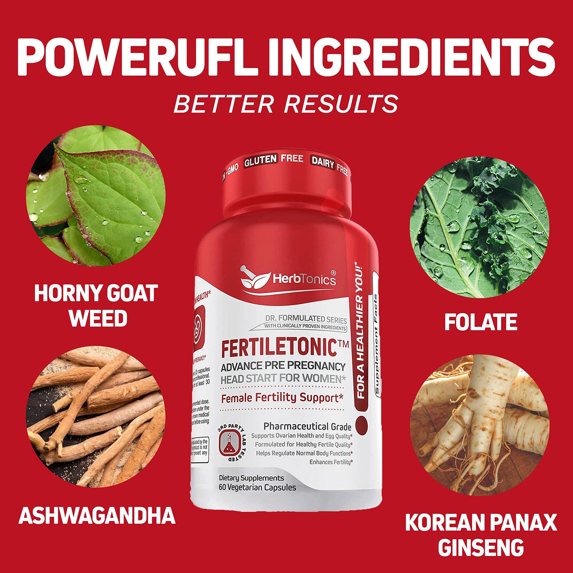 Fertility Supplements for Women to Help Pregnancy & Better Conception + Prenatal Vitamins Herbtonics