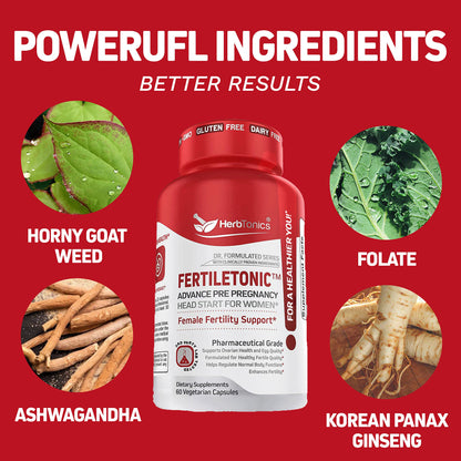 Fertility Supplements for Women to Help Pregnancy & Better Conception + Prenatal Vitamins Herbtonics