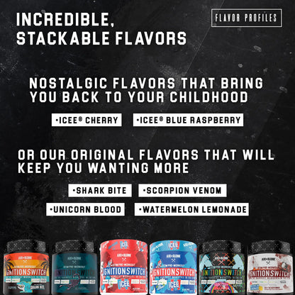 Ignition Switch Pre-Workout with CarnoSyn, TeaCrine, Infinergy, and AgmaMax, Long Lasting Axe & Sledge