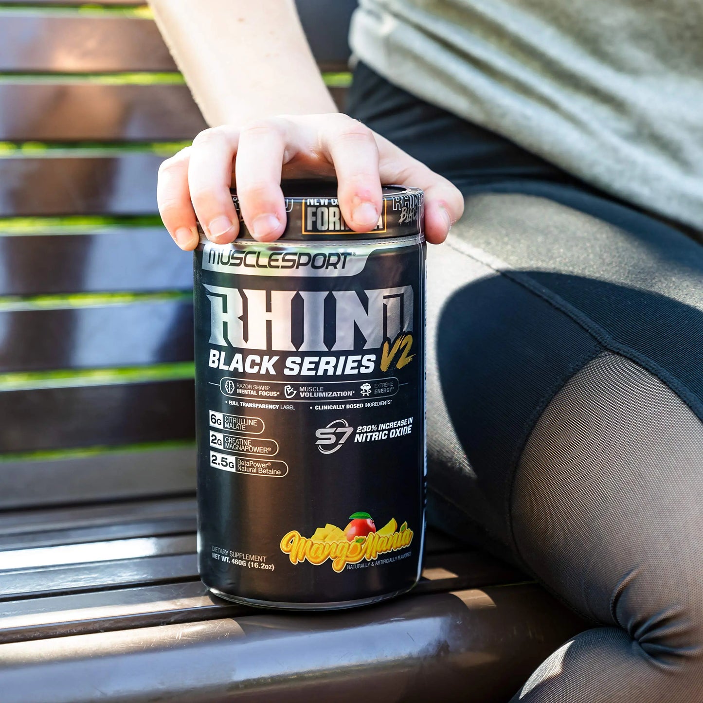 Rhino Black Pre Workout V2 - Preworkout Powder Supplement for Men & Women Musclesport