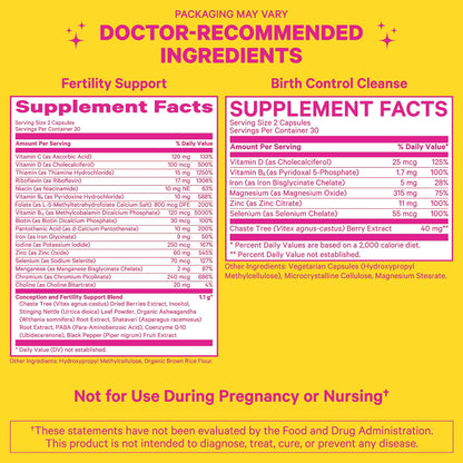 Pink Stork Fertility Supplement for Women + Birth Control Cleanse, Hormone Balance for Women, Vitex Pink Stork