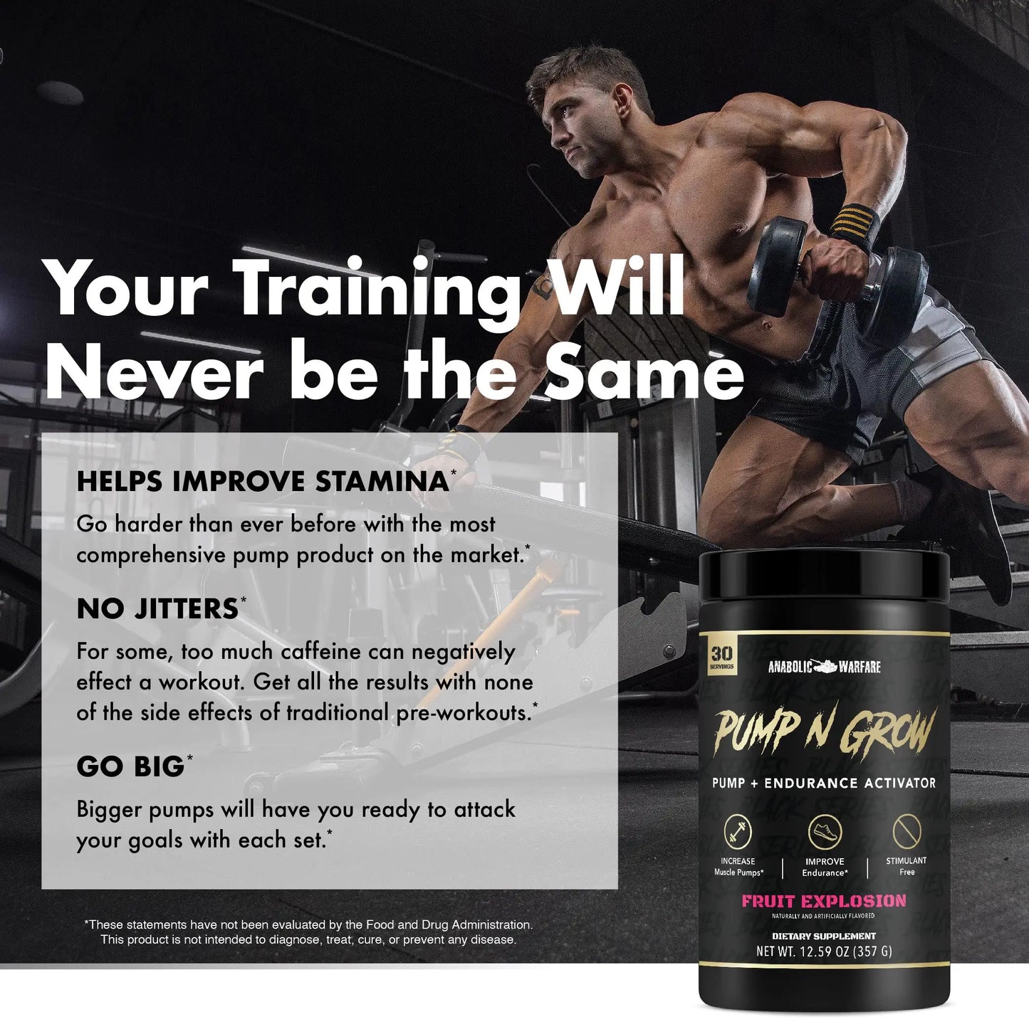 Anabolic Warfare Pump-N-Grow Muscle Pump Supplement Caffeine Free Pre Workout Anabolic Warfare