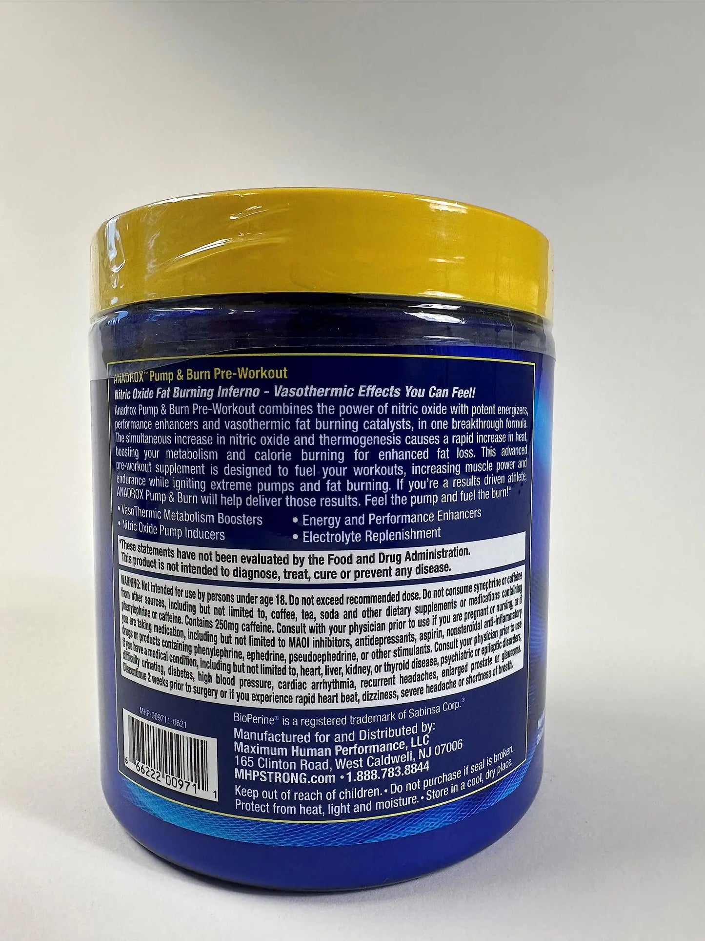 Maximum Human Performance Mhp Anadrox Pre-Workout, Nitric Oxide, Energy, Pumps Maximum Human Performance