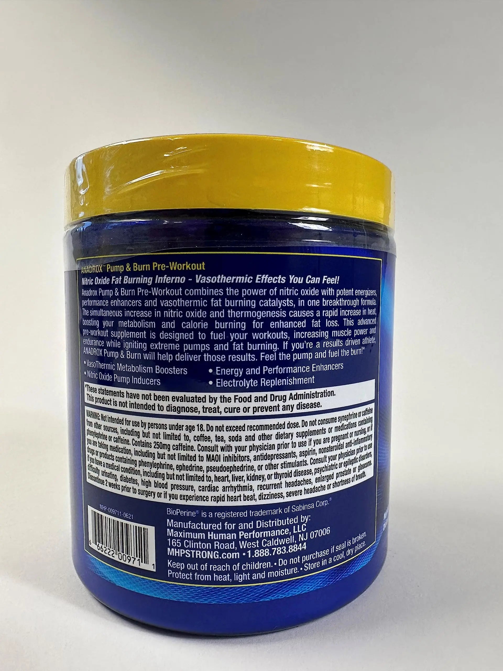 Maximum Human Performance Mhp Anadrox Pre-Workout, Nitric Oxide, Energy, Pumps Maximum Human Performance