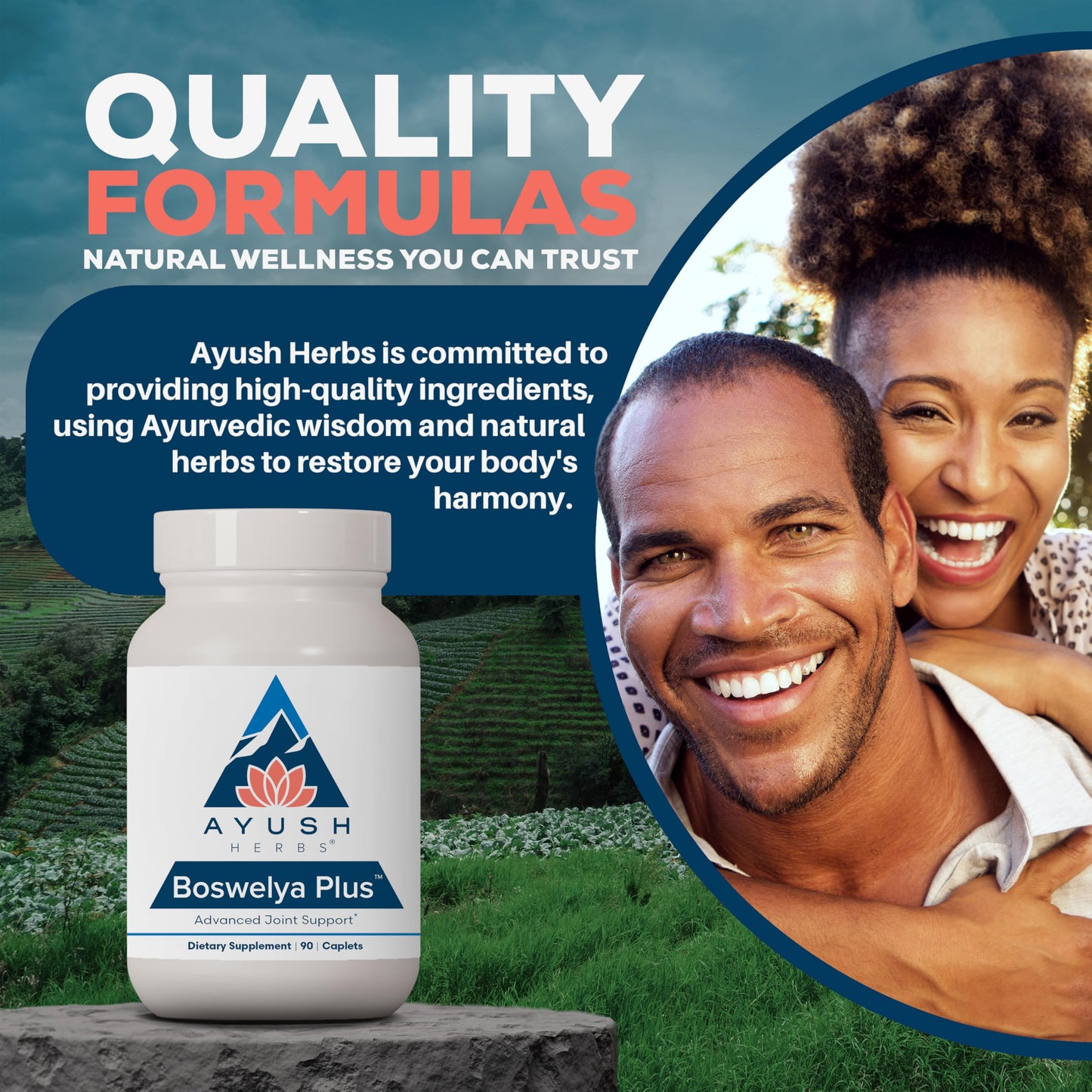 Ayush Herbs Boswelya Plus - Glucosamine Chondroitin Joint Support Supplement, Turmeric Muscle Support for Men & Women, Joint Care with Curcumin - 90 Vegetarian Capsules (1 Count) Ayush HerbsBuy Supplements Australia