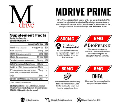 Mdrive Prime Start Supports Energy, Strength, Lean Muscle, Digestion, Immune Health Mdrive