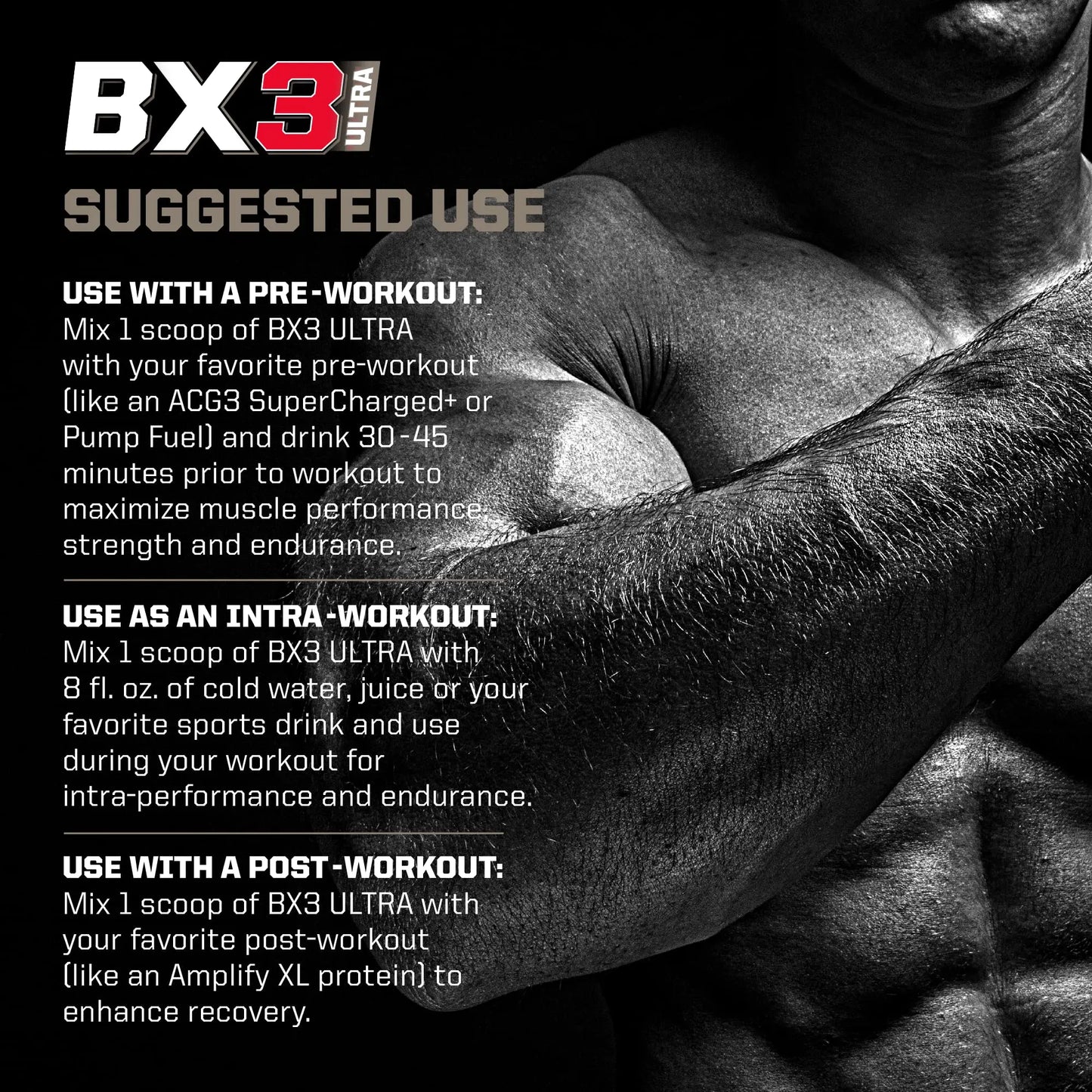 PMD Sports BX3 Ultra Muscle-Building Powder – Beta-Alanine, BCAAs, Betaine Anhydrous PMD