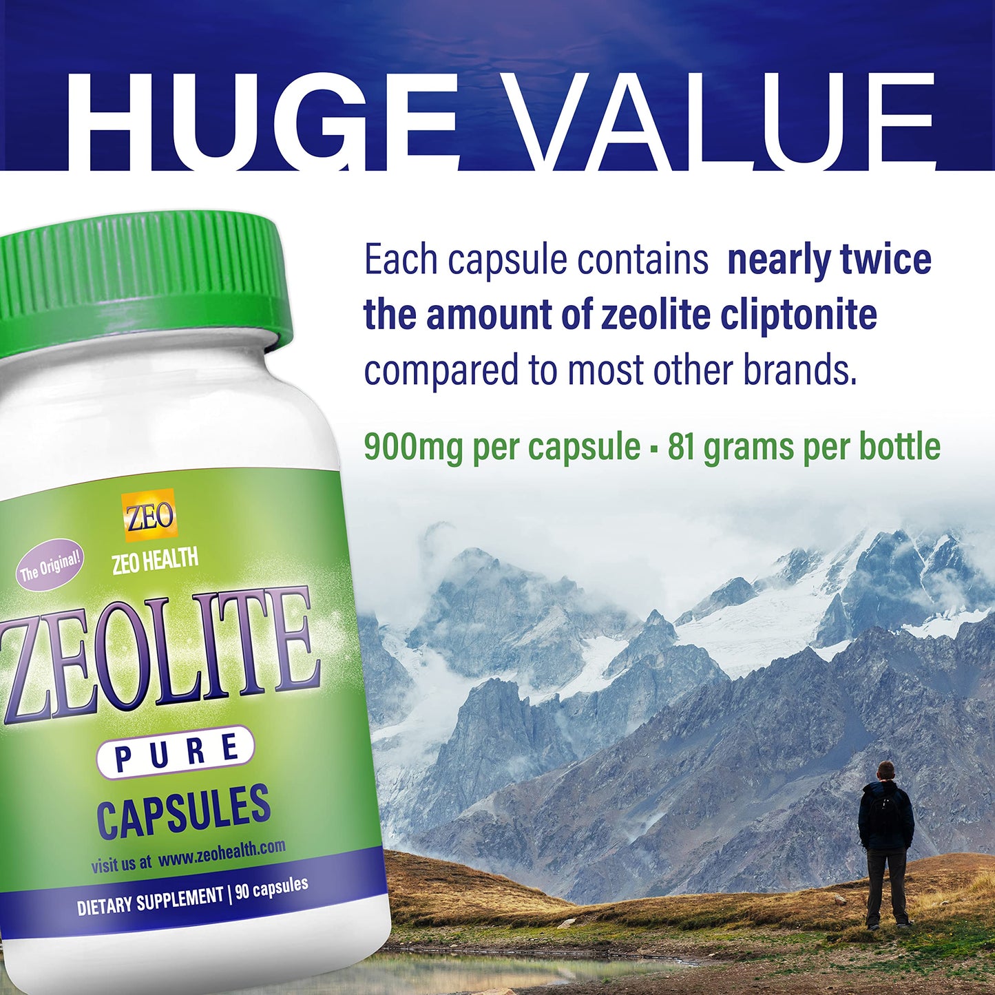 Zeolite Pure Capsules | Zeolite Detox, Extra Strength | Pure, Full Body Cleanse for Women Zeo Health
