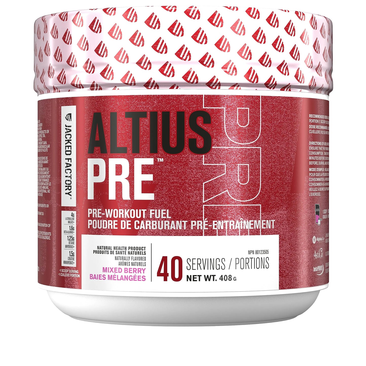 ALTIUS Pre-Workout Supplement - Naturally Sweetened - Clinically Dosed Powerhouse Jacked Factory