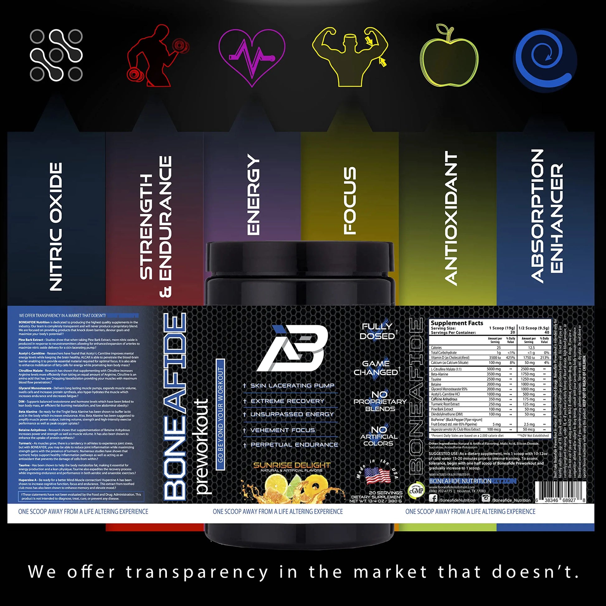 Boneafide Preworkout (Sunrise Delight) Boneafide Nutrition