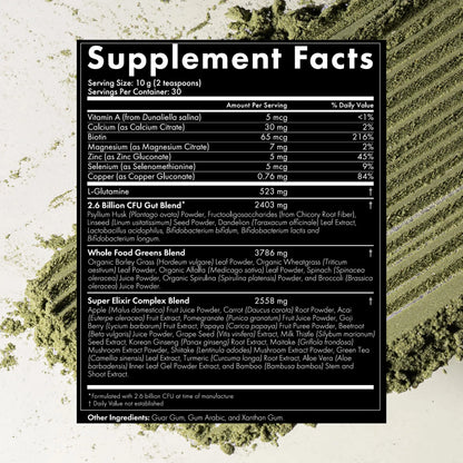 WelleCo The Super Elixir, Daily Greens Powder with Probiotics, Superfoods & Whole Foods, Unflavored Drink Mix for Gut Health, Immunity, Energy, Skin & Hair, 10.5oz Jar WelleCo buy supplements Au