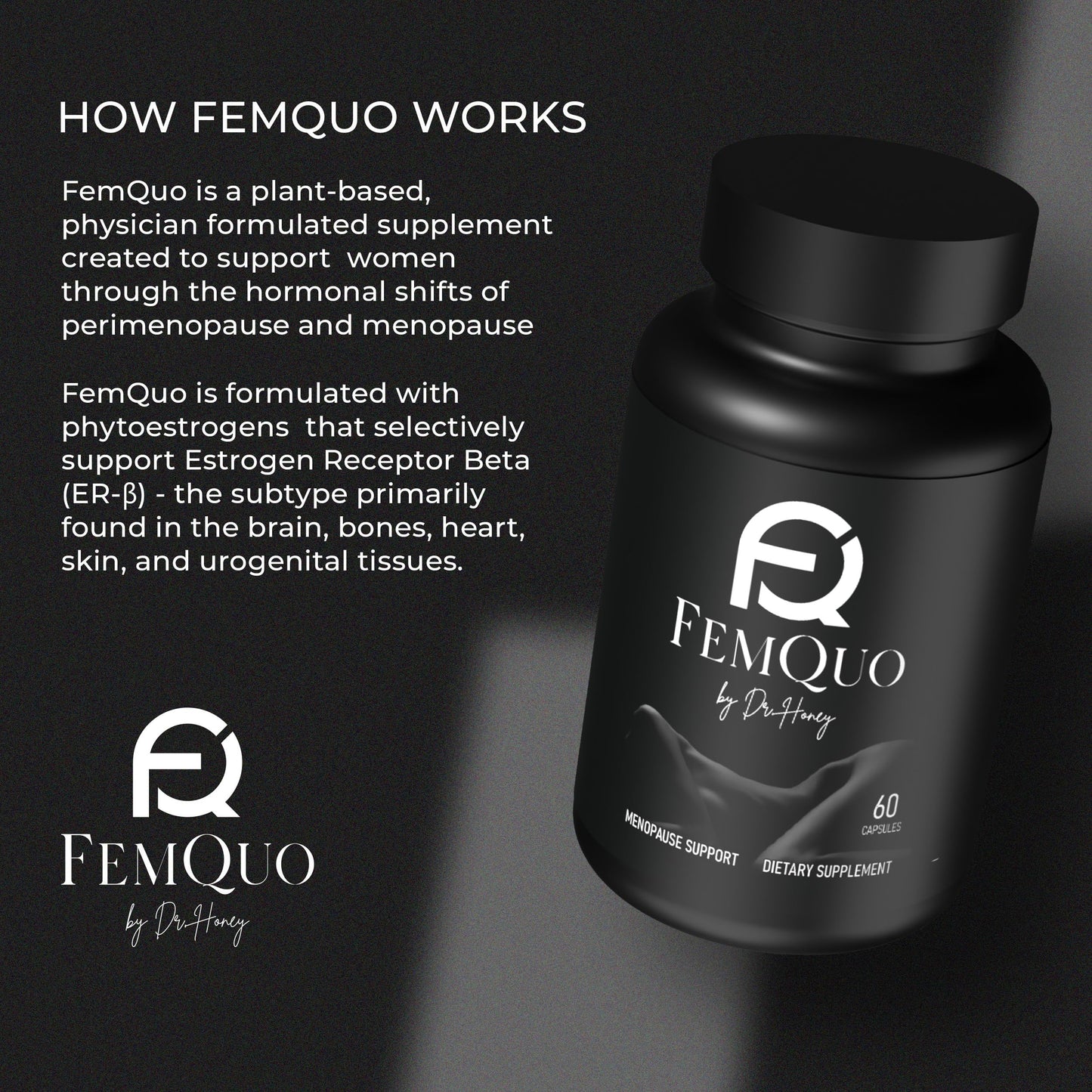 FemQuo by Dr. Honey Menopause & Perimenopause Support for Women Non Hormonal OBGYN Formulated with Rhapontic Rhubarb Red Clover Hops &Sage to Help Hot Flashes Night Sweats Sleep and Mood 60 Capsules FemQuo by Dr. HoneyBuy Supplements Australia